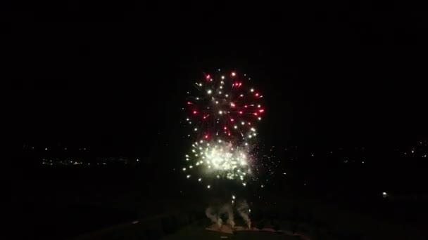 Vista Aérea Los Fuegos Artificiales — Vídeos de Stock