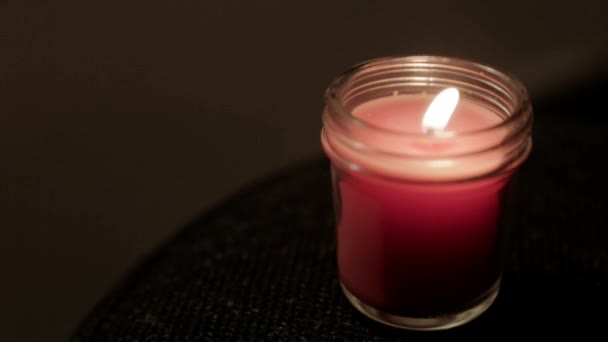 Candle Extinguished Placing Lid Overtop — Vídeo de stock