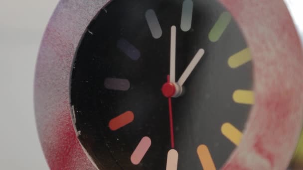 Colourful Clock Ticking — Stock Video