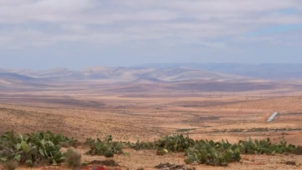 Paisagem Deserto Marrocos Perto Saara Ocidental Paisagem Tiro Portátil Estabilizado — Vídeo de Stock