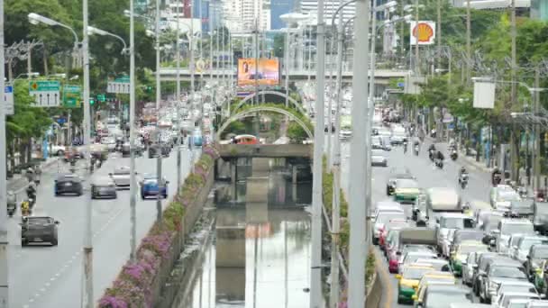 Time Lapse Big Road Bangkok Lot Traffic — Video