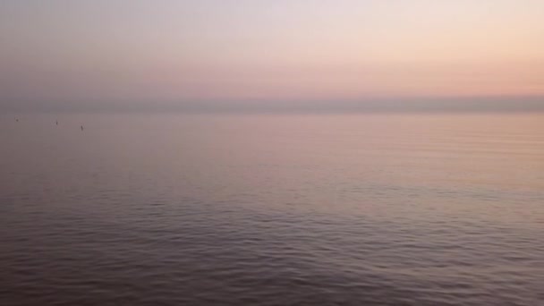 Aerial Shot Calm Northsea Beach Sunset Shot Drone Moving Shots — Αρχείο Βίντεο
