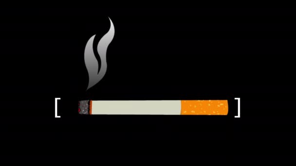 Animation Flat Style Loading Bar Made Cigarette Consuming Right Left — Vídeos de Stock