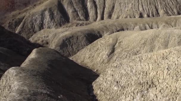 Panoramic View Mud Volcanoes Footage — стоковое видео