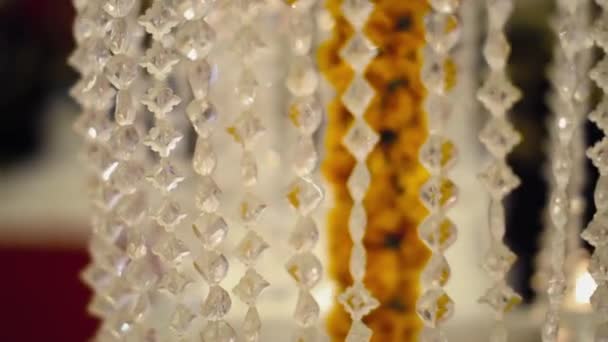 Crystal Clear Acrylic Bead Hanging Wedding Supplies Line Chain Marry — стоковое видео