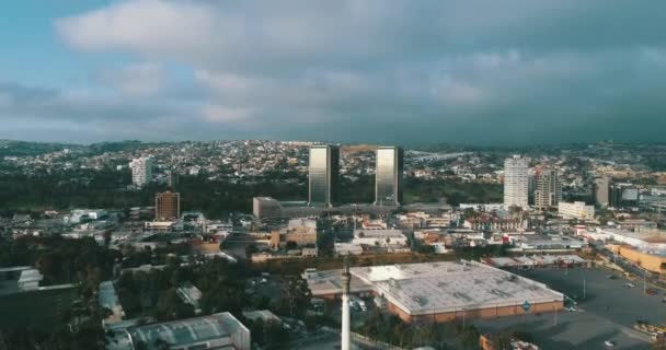 Aerial Shot Tijuana City Skyline Morning — Vídeos de Stock