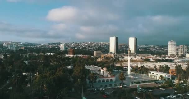 Aerial Shot Tijuana City Skyline Morning — Vídeos de Stock