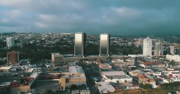 Aerial Shot Tijuana City Skyline Morning — Vídeo de stock
