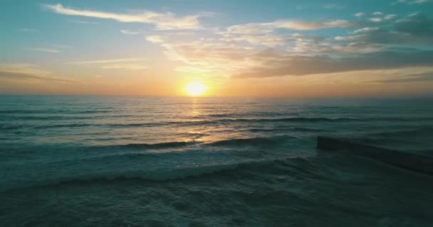 Sunset Tijuana Beach Border Wall — Stockvideo