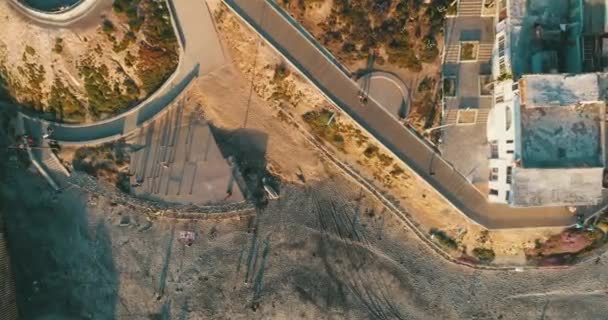 Aerial Shot People Walking Beach Tijuana — Stock video