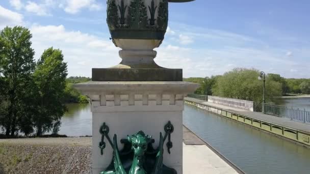 Aerial Aqueduct Briare France Europe — Stockvideo