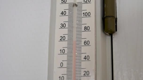Thermometer Hung Wall — Stockvideo