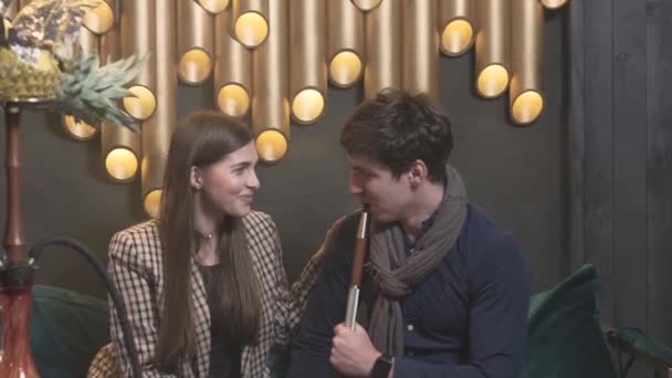 Lovely Couple Happy Spend Time Together Talk Discuss Future Plans — Vídeo de Stock