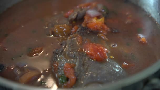 Faire Cuire Bœuf Les Légumes Ragoût Traditionnel Tomate Aux Légumes — Video