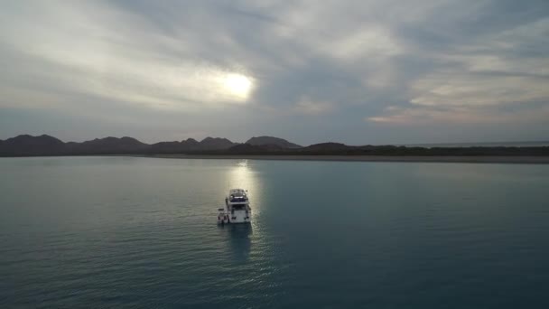 Aerial Shot Yacht Bay San Jose Island Baja California Sur — Stok video