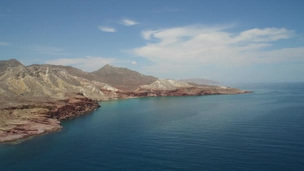 Aerial Shot Punta Colorada San Jose Island Baja California Sur — Stockvideo