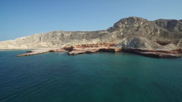 Aerial Shot Stunning Small Beaches Punta Colorada Sea Cortez — Stock Video