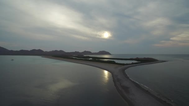 Super Cinematic Aerial Shot Bay San Jose Island Baja California — Vídeo de stock