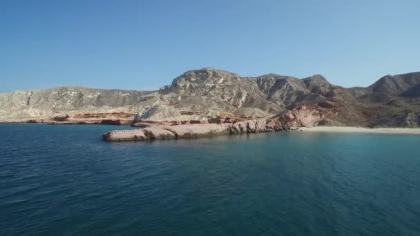 Aerial Shot Stunning Natural Formations Punta Colorada Sea Cortez — Stock Video