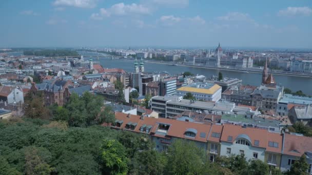 Budapest Paysage Urbain Avec Parlement Danube — Video