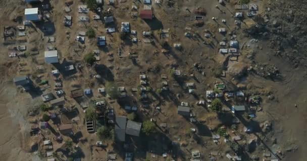 Aerial Cenital Plane Shot Cementery Valle Guadalupe — Vídeos de Stock