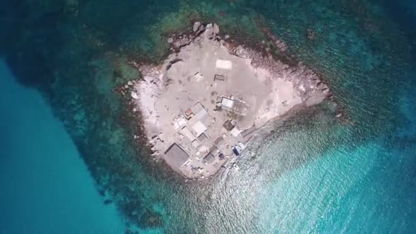 Légi Cenzúrázatlan Lövés Egy Kis Távoli Sziget Halászok Coyote Island — Stock videók
