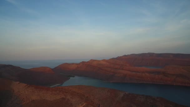 Aerial Shot Stunning Inlet Sunset Archipielago Espritu Santo National Park — Stock Video