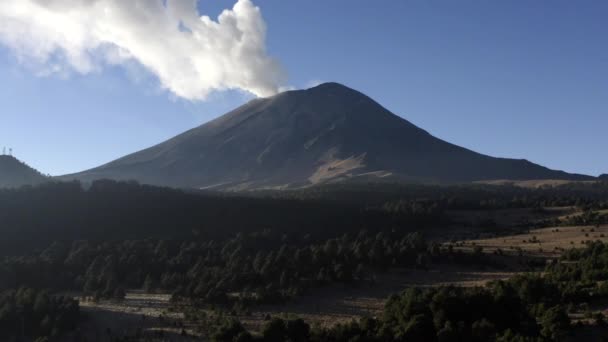 Luchtfoto Van Popocatepetl Vulkaan Februari 2019 — Stockvideo