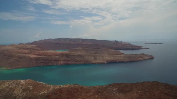Aerial Shot Stunning Inlets Archipelago Espiritu Santo National Park Baja — Stock Video