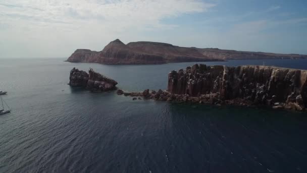 Aerial Shot Lobera Partida Island Baja California Sur — ストック動画