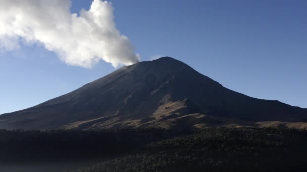 Aerial Drone Shot Active Volcano Popocatepetl February 2019 — Stock Video