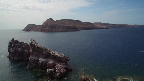 Drone Aéreo Lobera Ilha Partida Baja California Sur — Vídeo de Stock