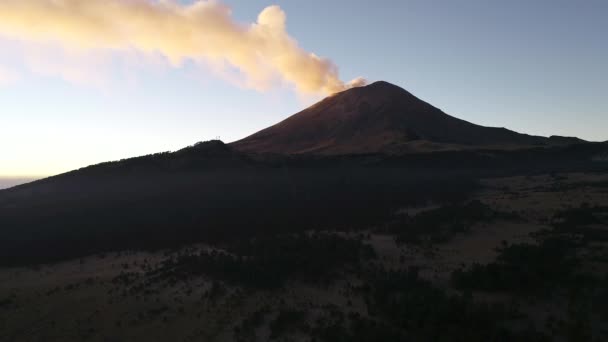 Zdjęcie Lotnicze Wulkanu Popocatepetl Wschodzie Słońca Lutego 2019 Paso Cortes — Wideo stockowe