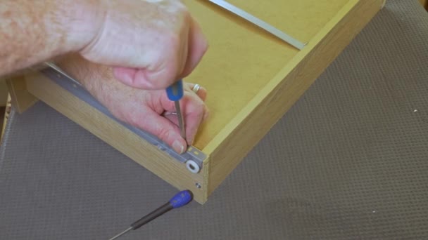 Flat Pack Furniture Assembly — Stockvideo
