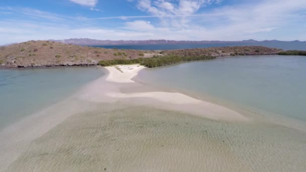 Aerial Drone Shot Requeson Beach Concepcion Bay Baja California Sur — Vídeo de stock