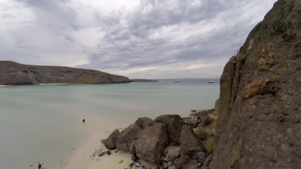 Aerial Drone Shot Balandra Beach Baja California Sur — стокове відео
