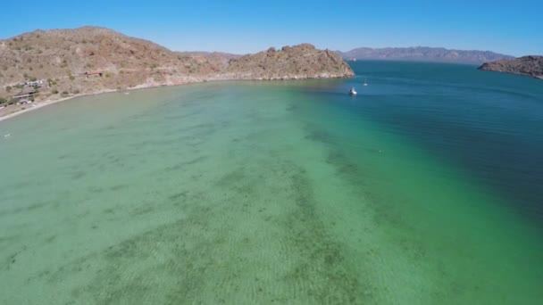 Aerial Drone Shot Beach Burro Bahía Concepción Baja California Sur — Vídeo de stock