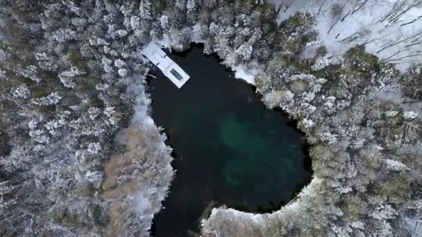 Winter Aerial Kitch Iti Kipi Michigan — стокове відео