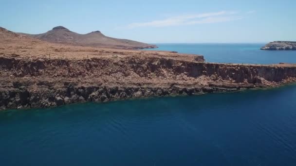 エスピリトゥサント島の空中撮影ボート Archipielagoエスピリトゥサント国立公園 バハカリフォルニアスール — ストック動画