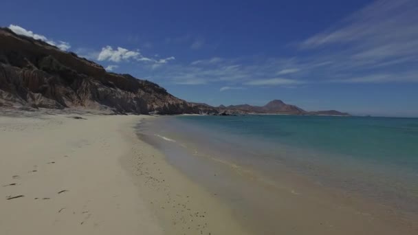 Letecký Snímek Klidné Pláže Cabo Pulmo National Park Baja California — Stock video