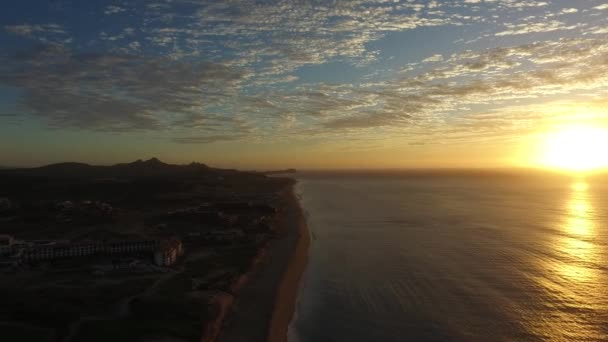 Vue Aérienne Lever Soleil Dans Hôtel Resort Los Cabos Basse — Video