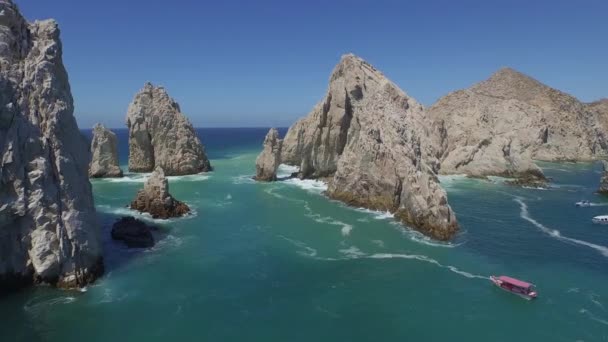 Légi Felvétel Los Cabos Boltívről Playa Del Divorcio Ról Los — Stock videók