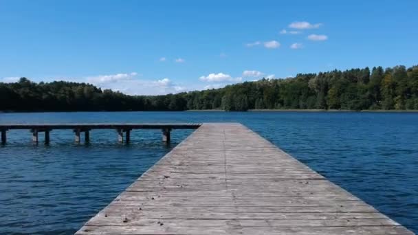 Latanie Nad Molo Rybackie Jezioro — Wideo stockowe