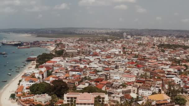 Güneşli Bir Günde Zanzibar Stone Town Sahil Şeridi Zanzibar Limanının — Stok video