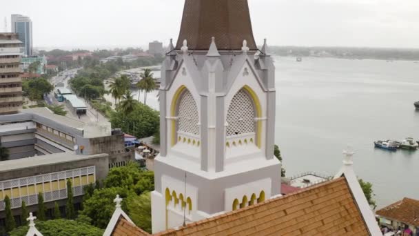 Pohled Ptačí Perspektivy Metropolitní Katedrálu Josefa Nábřeží Města Dar Salaam — Stock video
