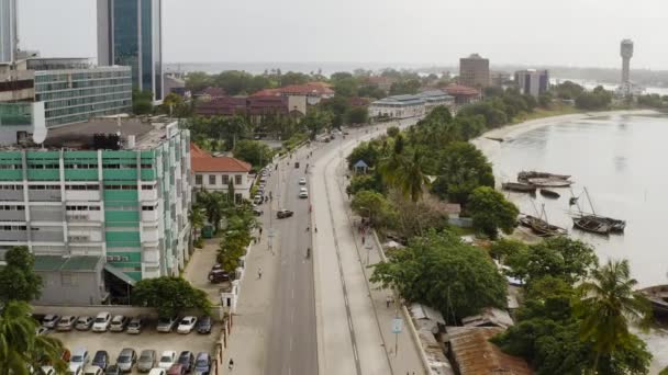 Hari Melihat Lalu Lintas Posta Pusat Kota Dar Salaam Kota — Stok Video