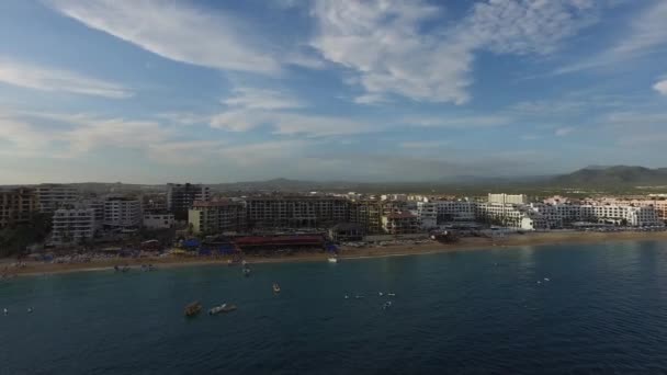 Flygfoto Hotellzonen Los Cabos Cabo San Lucas Baja California Sur — Stockvideo