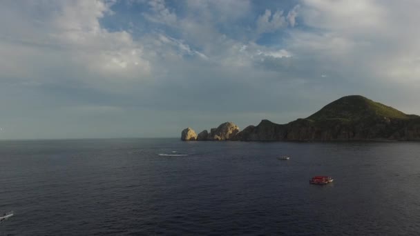 Aerial Shot Luxury Yacht Los Cabos Baja California Sur — ストック動画