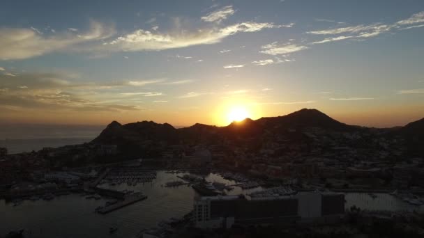 Aerial Shot Sunset Los Cabos Baja California Sur — Stock Video