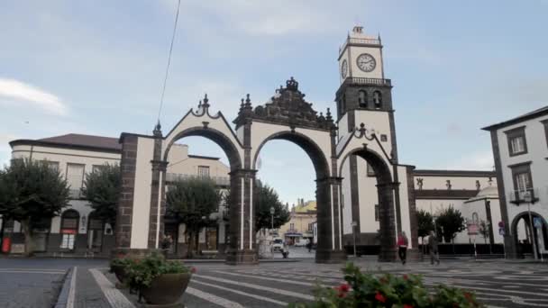 Main Square Ponta Delgada Sao Miguel Island Portuguese Azores Acores — Stock video